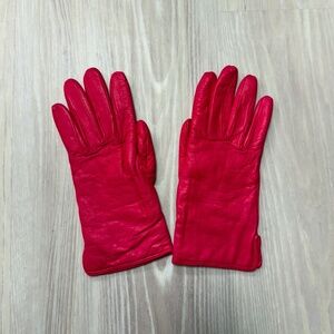 Hot pink, soft leather gloves